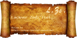 Lackner Zsüliet névjegykártya